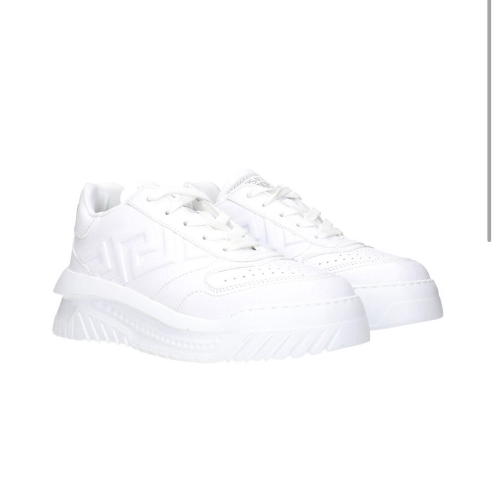 Men's VERSACE Odissea Leather Low-Top Sneakers White